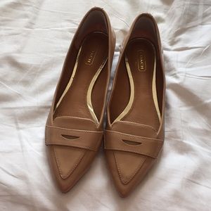 Coach Patent Leather Tan Flats